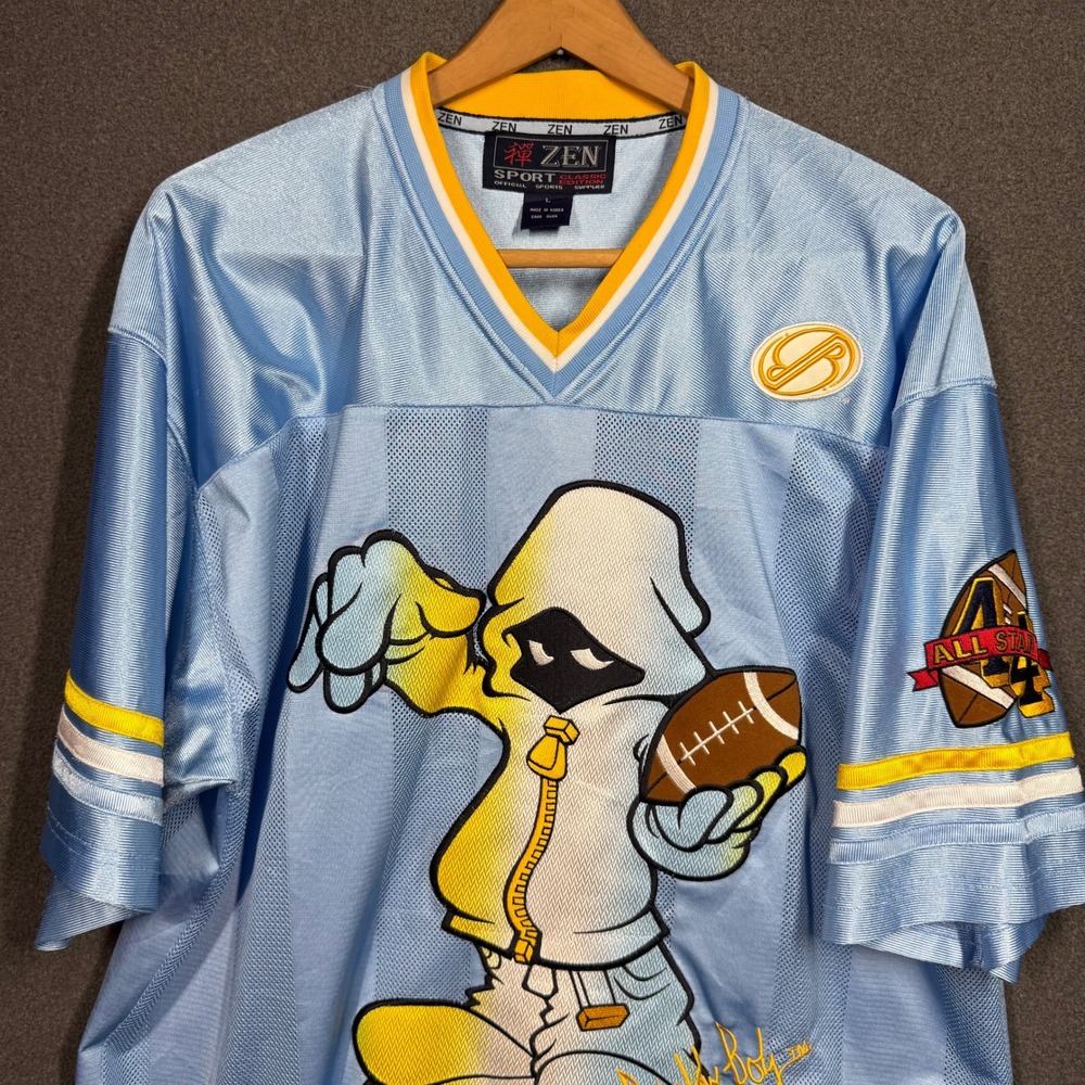 Y2K/2000s Shadow Boy #44 Football Jersey Blue Yellow Graphic ZEN Streetware L